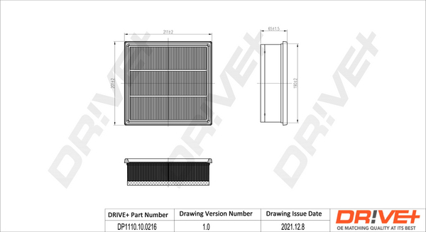 Filtru aer DRIVE DP1110.10.0216