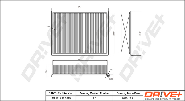 Filtru aer DRIVE DP1110.10.0219