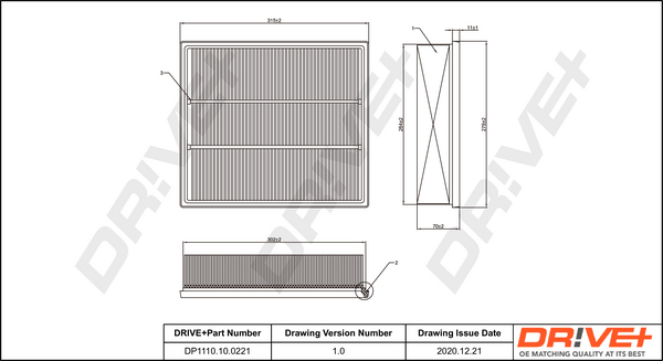 Filtru aer DRIVE DP1110.10.0221