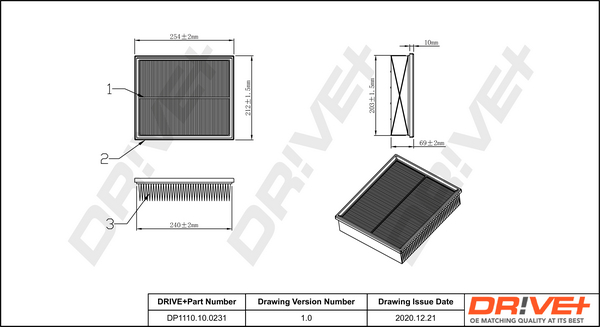 Filtru aer DRIVE DP1110.10.0231