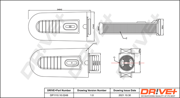Filtru aer DRIVE DP1110.10.0249