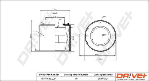 Filtru aer DRIVE DP1110.10.0261