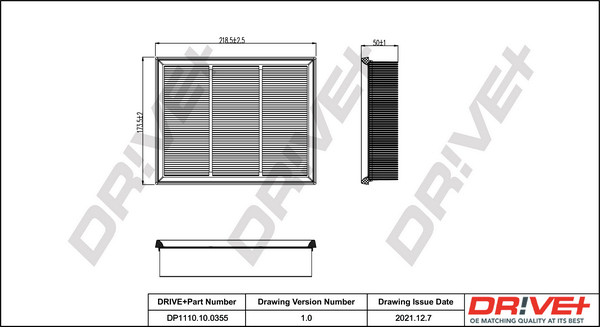 Filtru aer DRIVE DP1110.10.0355