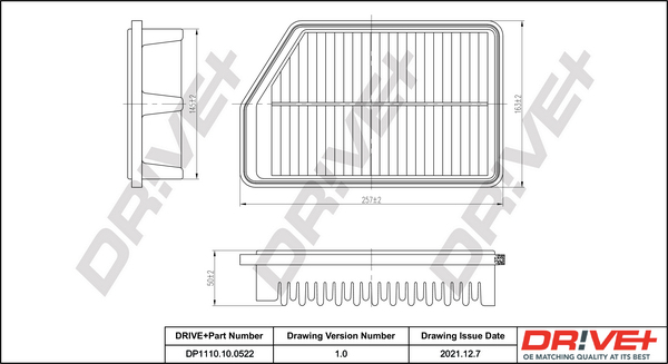 Filtru aer DRIVE DP1110.10.0522