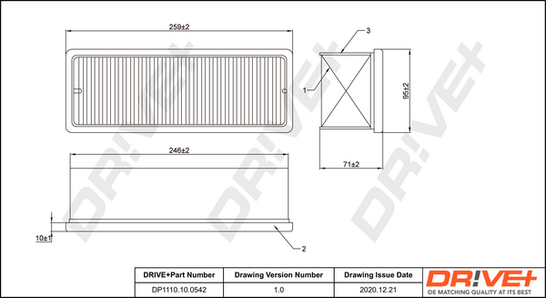Filtru aer DRIVE DP1110.10.0542