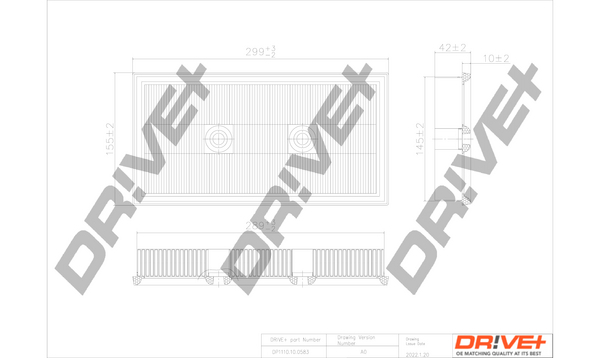 Filtru aer DRIVE DP1110.10.0583