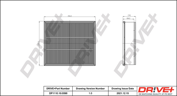 Filtru aer DRIVE DP1110.10.0598