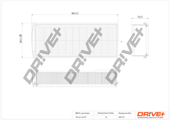 Filtru aer DRIVE DP1110.10.0772