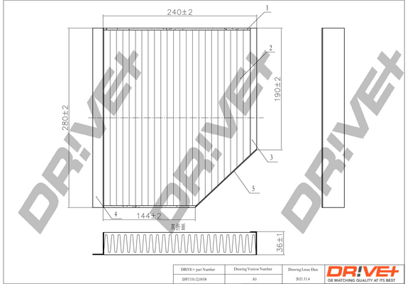 Filtru polen DRIVE DP1110.12.0058