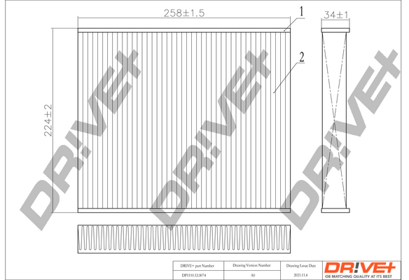 Filtru polen DRIVE DP1110.12.0074