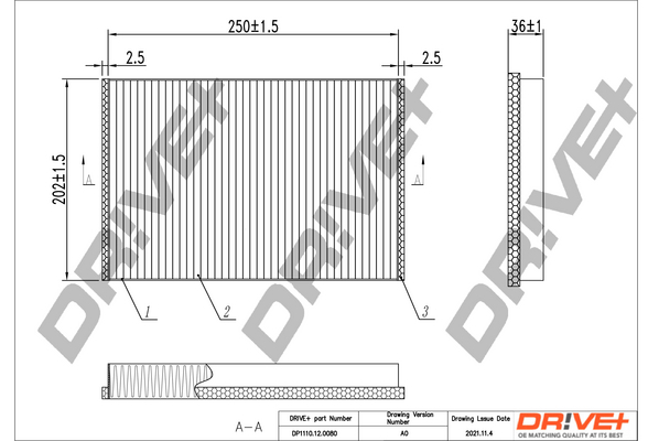 Filtru polen DRIVE DP1110.12.0080