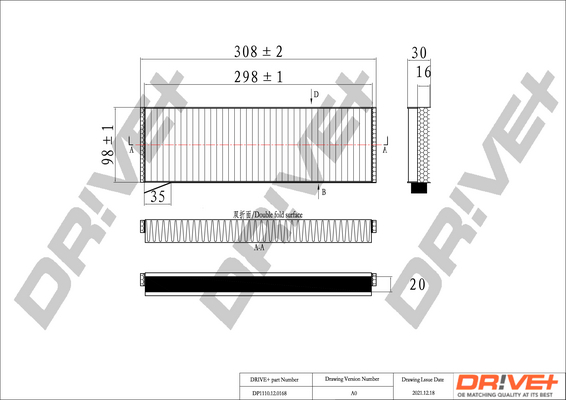 Filtru polen DRIVE DP1110.12.0168