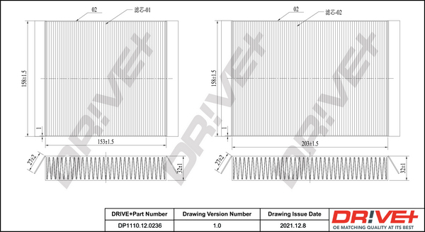 Filtru polen DRIVE DP1110.12.0236