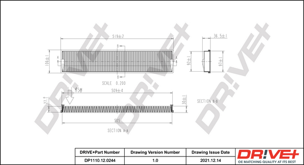 Filtru polen DRIVE DP1110.12.0244