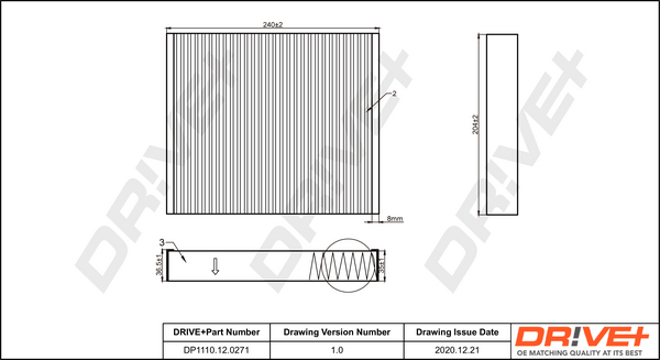 Filtru polen DRIVE DP1110.12.0271