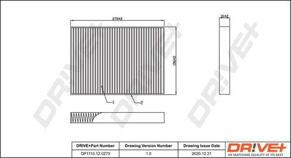 Filtru polen DRIVE DP1110.12.0273