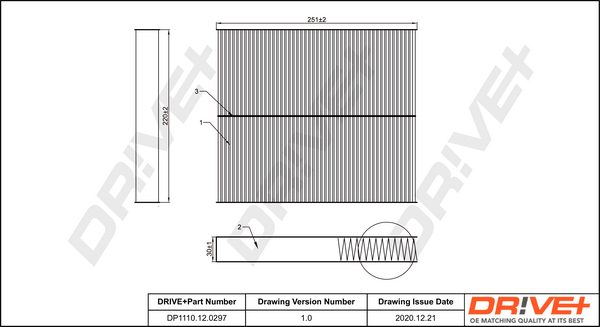 Filtru polen DRIVE DP1110.12.0297