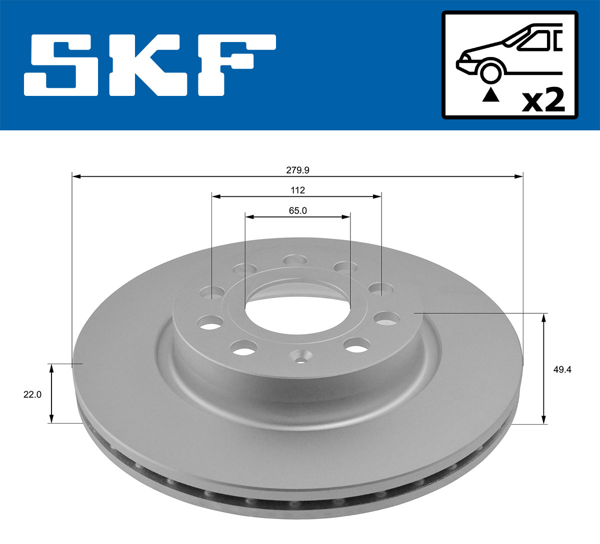 Disc frana SKF VKBD80012V2