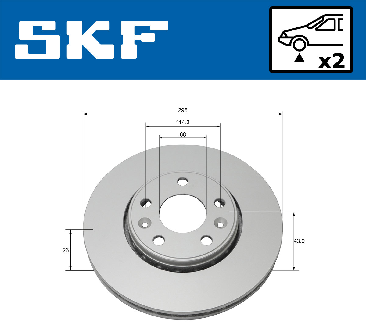 Disc frana SKF VKBD80018V2