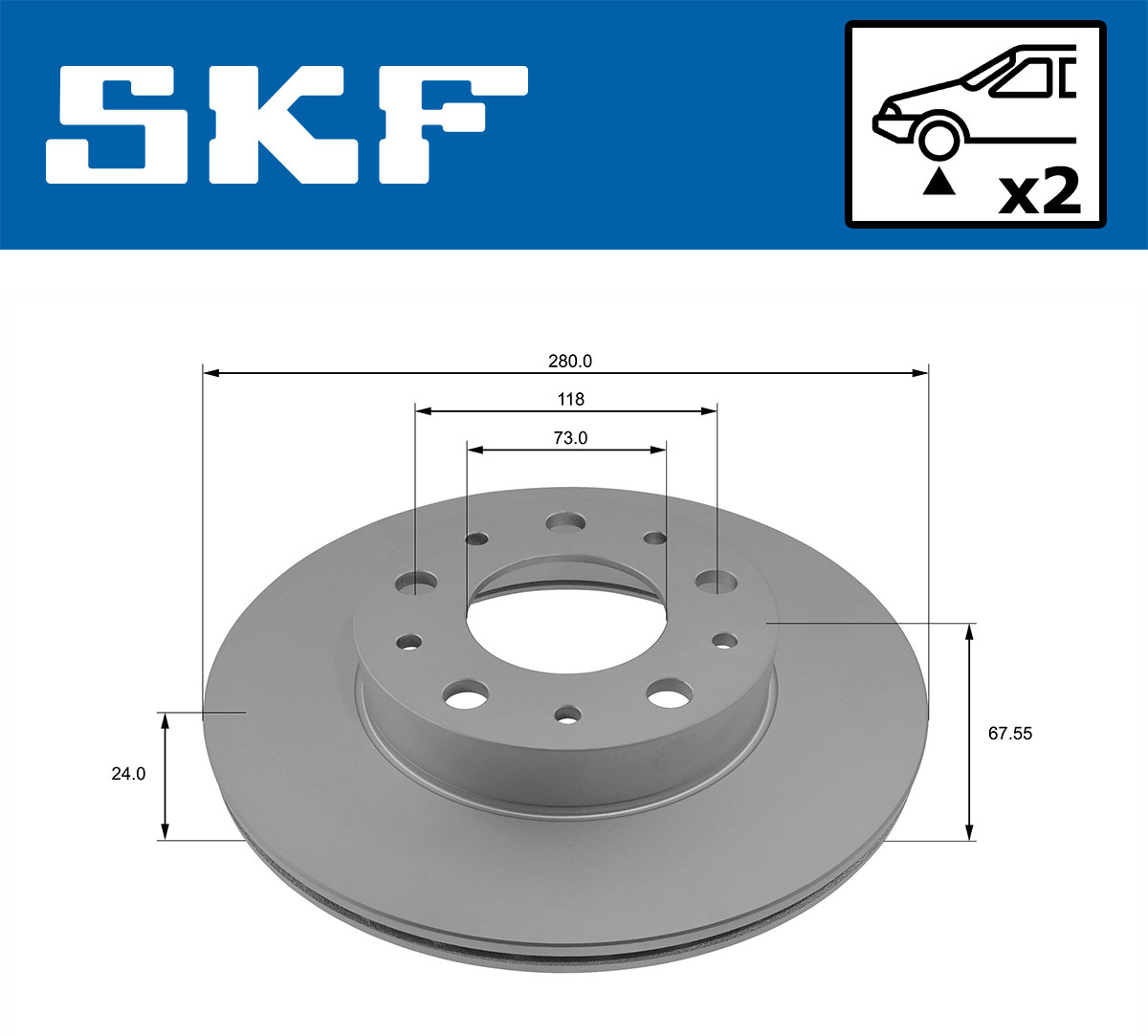 Disc frana SKF VKBD80036V2