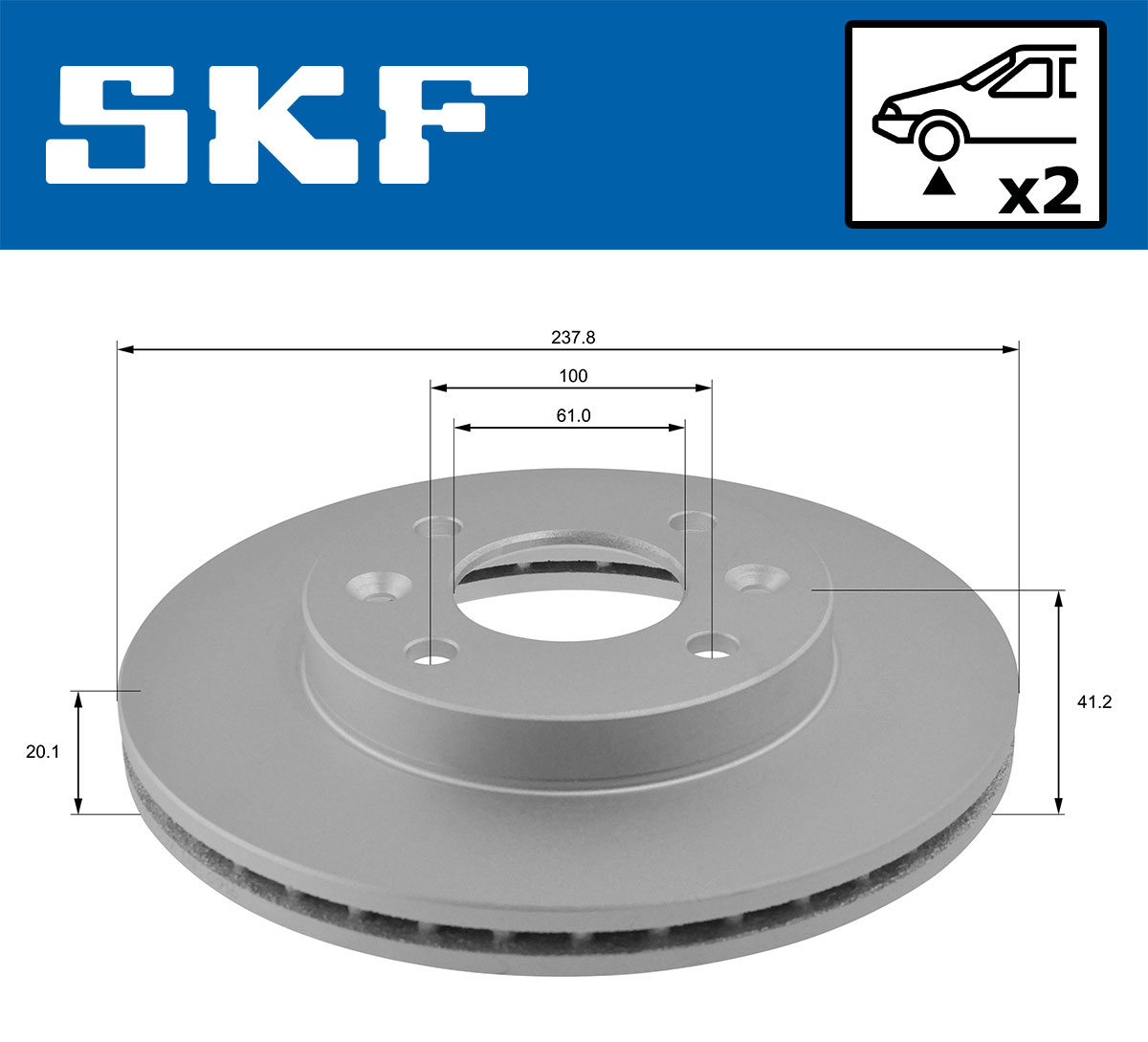 Disc frana SKF VKBD80195V2