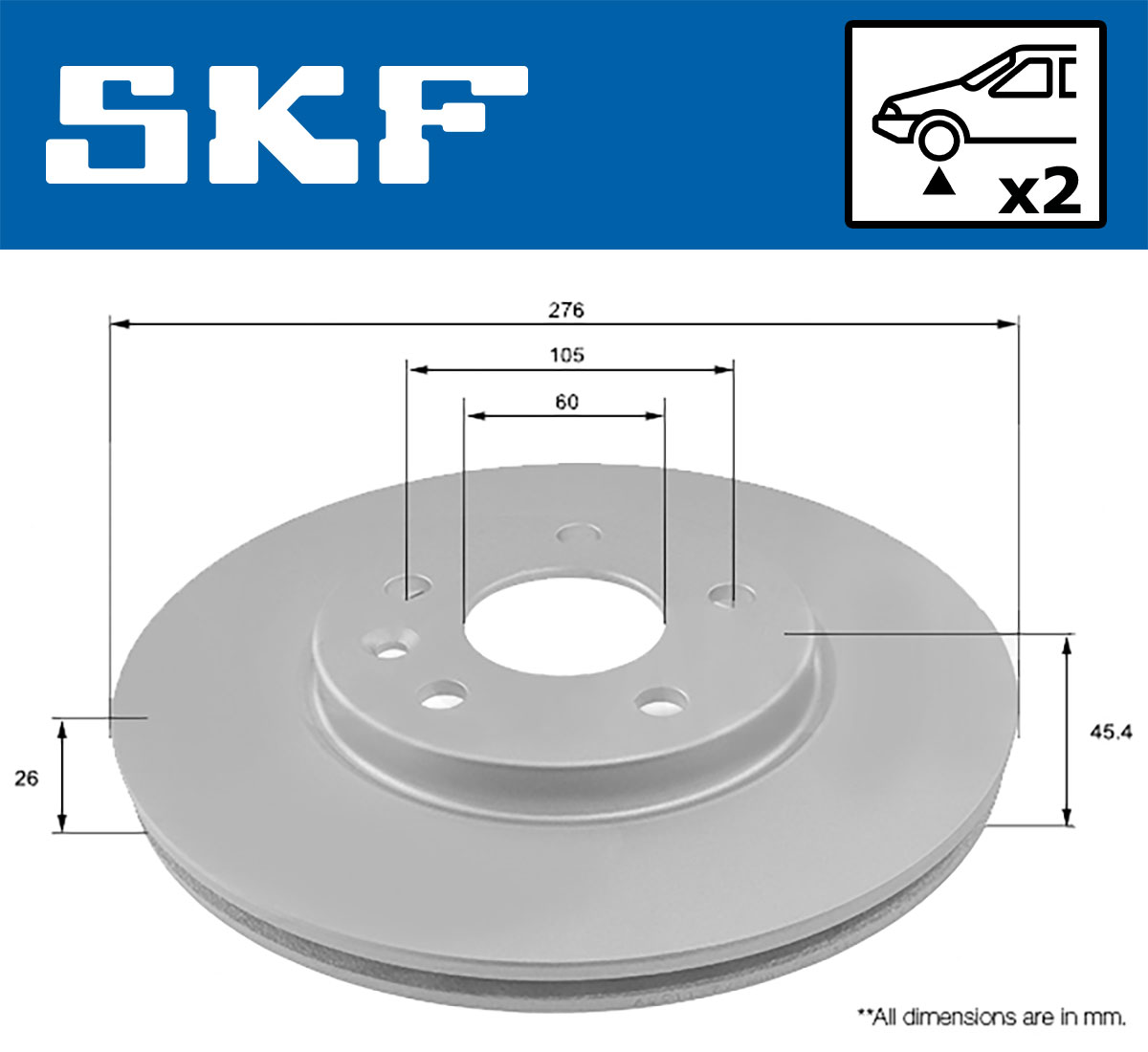 Disc frana SKF VKBD80222V2