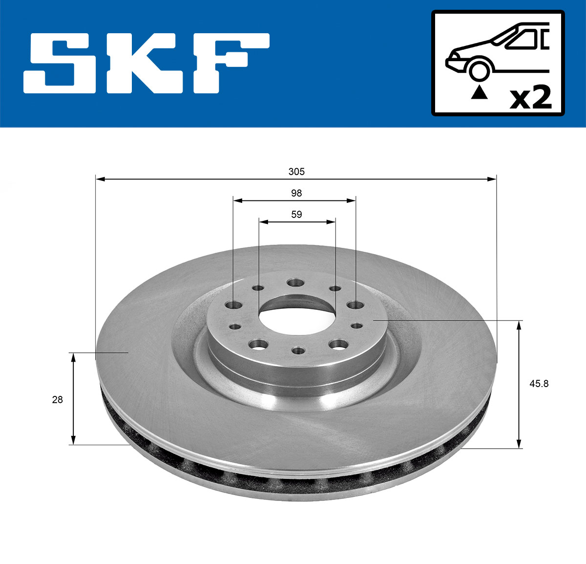 Disc frana SKF VKBD80317V2