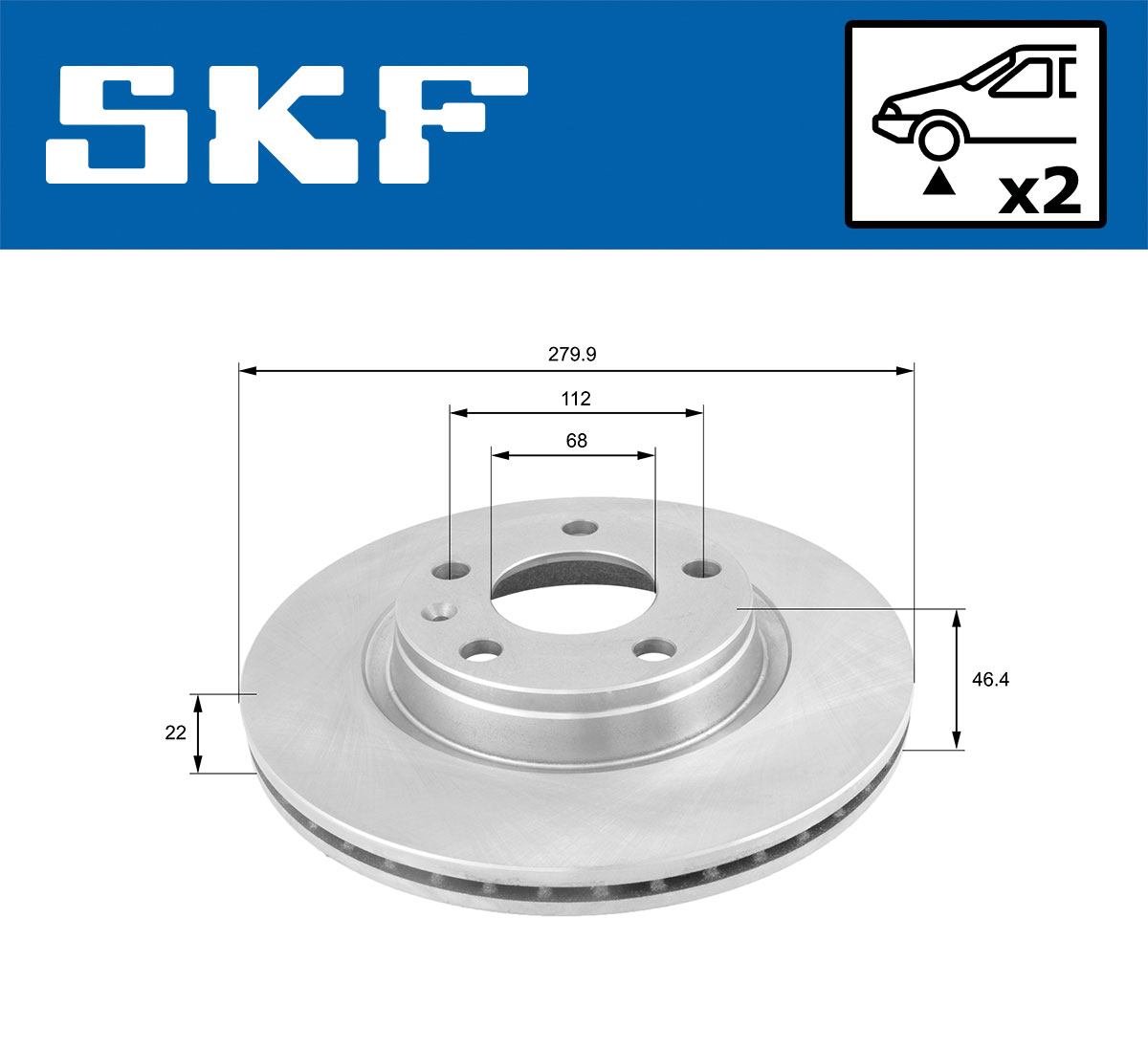 Disc frana SKF VKBD80319V2