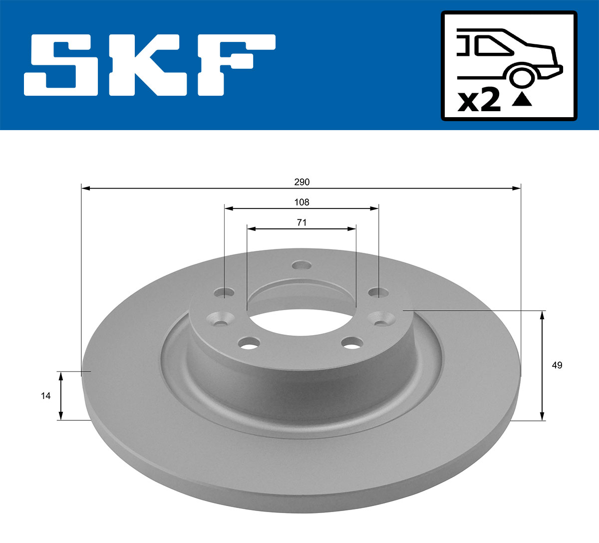 Disc frana SKF VKBD90034S2