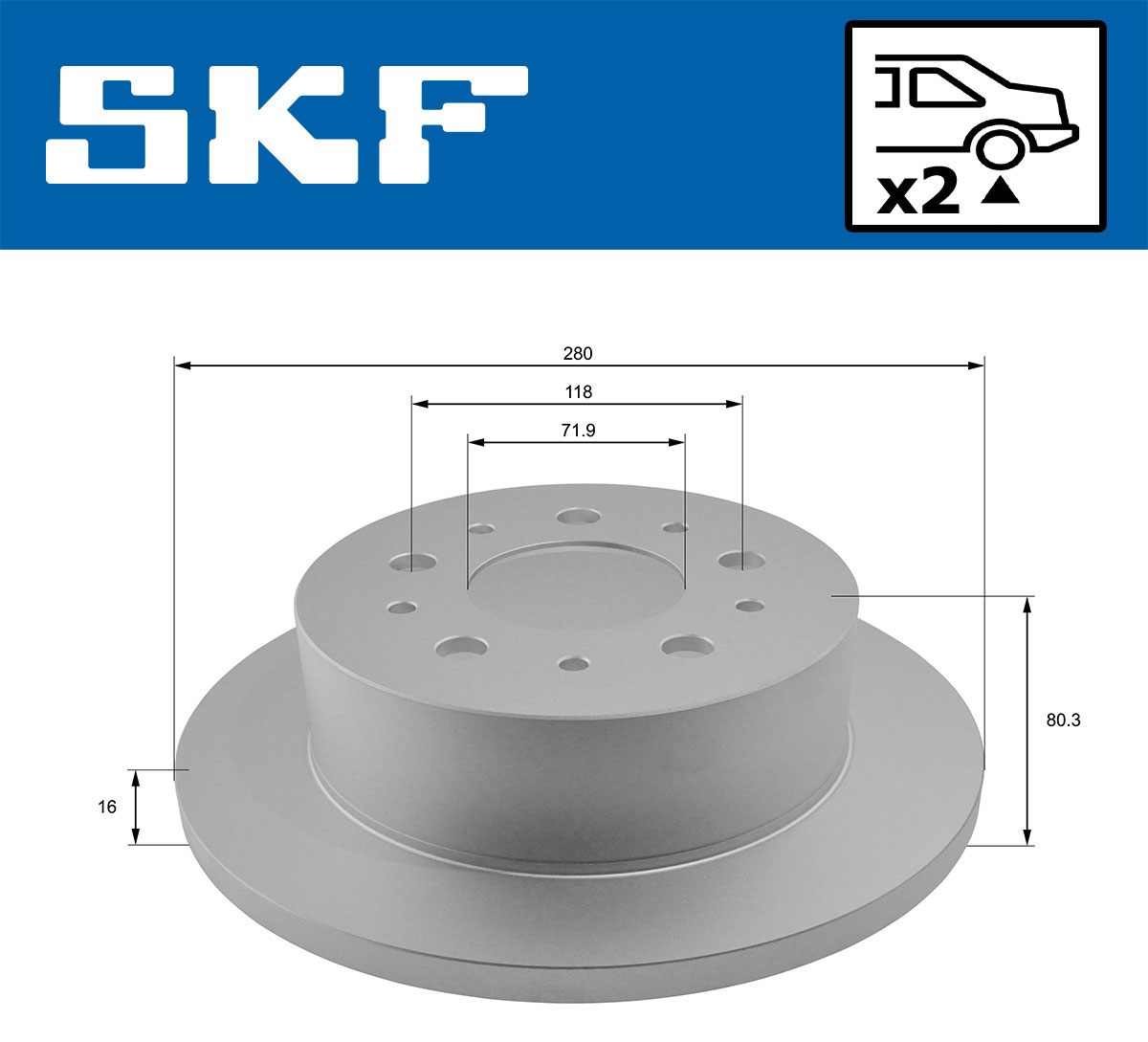 Disc frana SKF VKBD90065S2