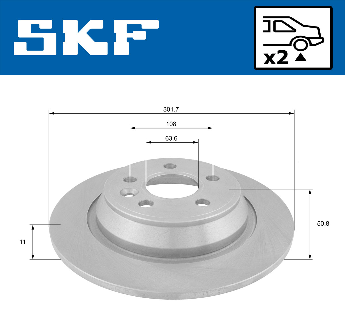 Disc frana SKF VKBD90132S2
