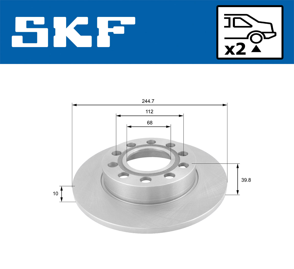 Disc frana SKF VKBD90234S2