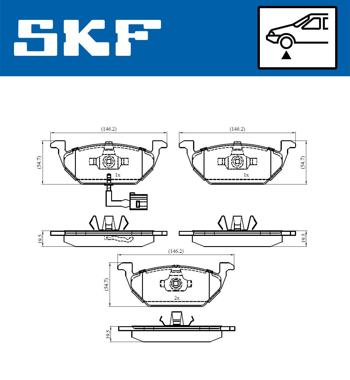 Placute frana SKF VKBP80004E