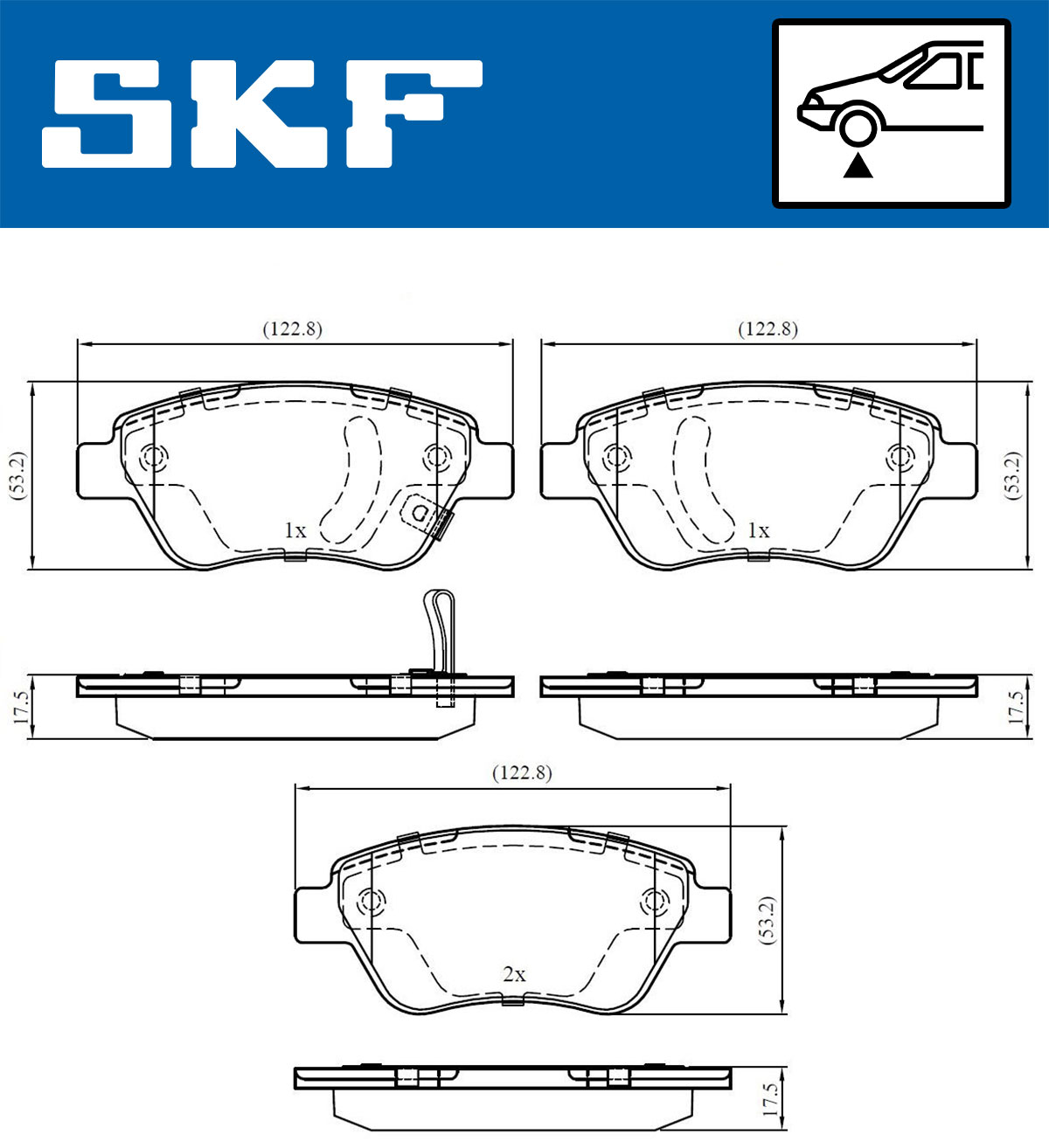 Placute frana SKF VKBP80017A