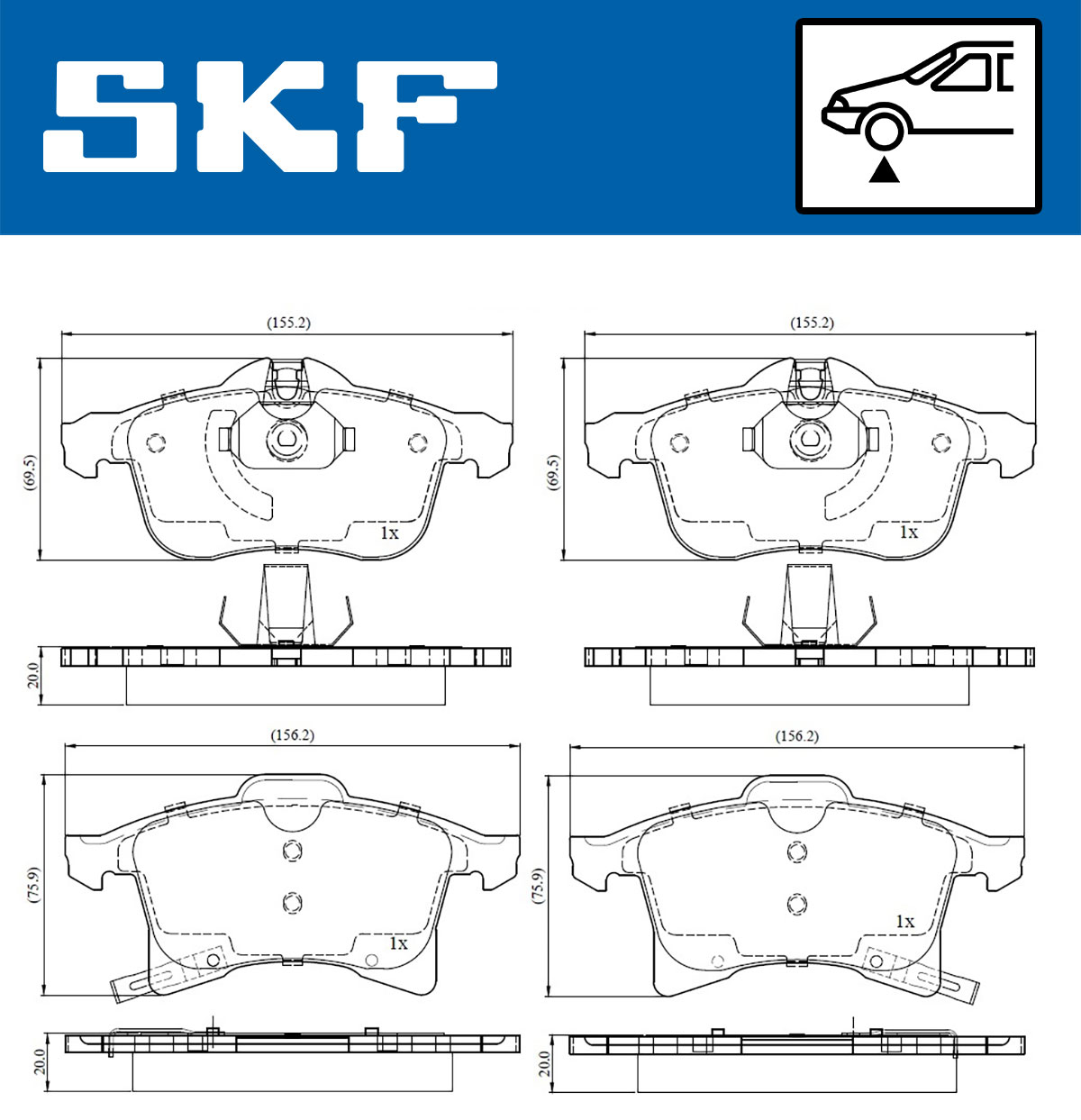 Placute frana SKF VKBP80043A