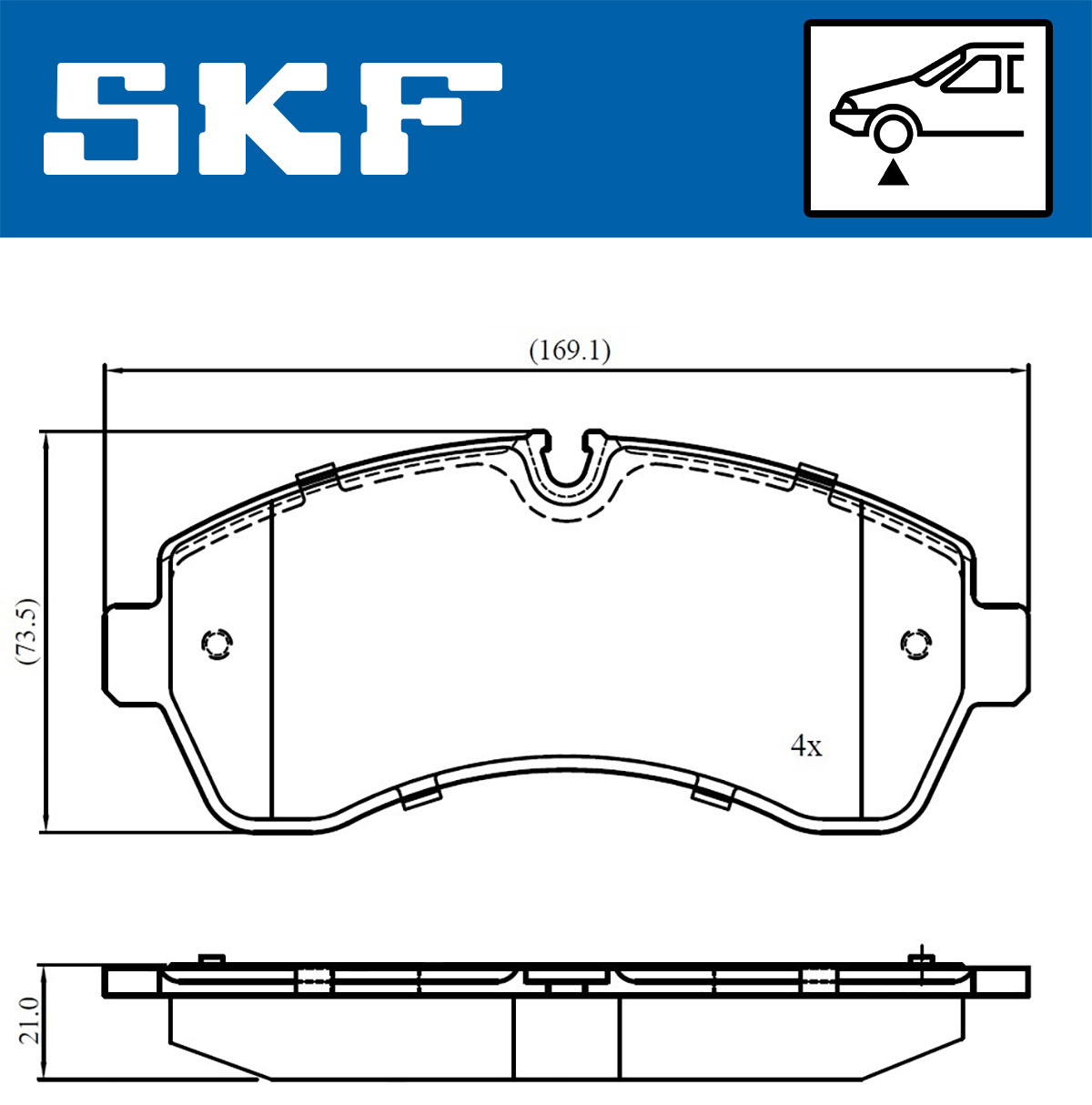Placute frana SKF VKBP80115