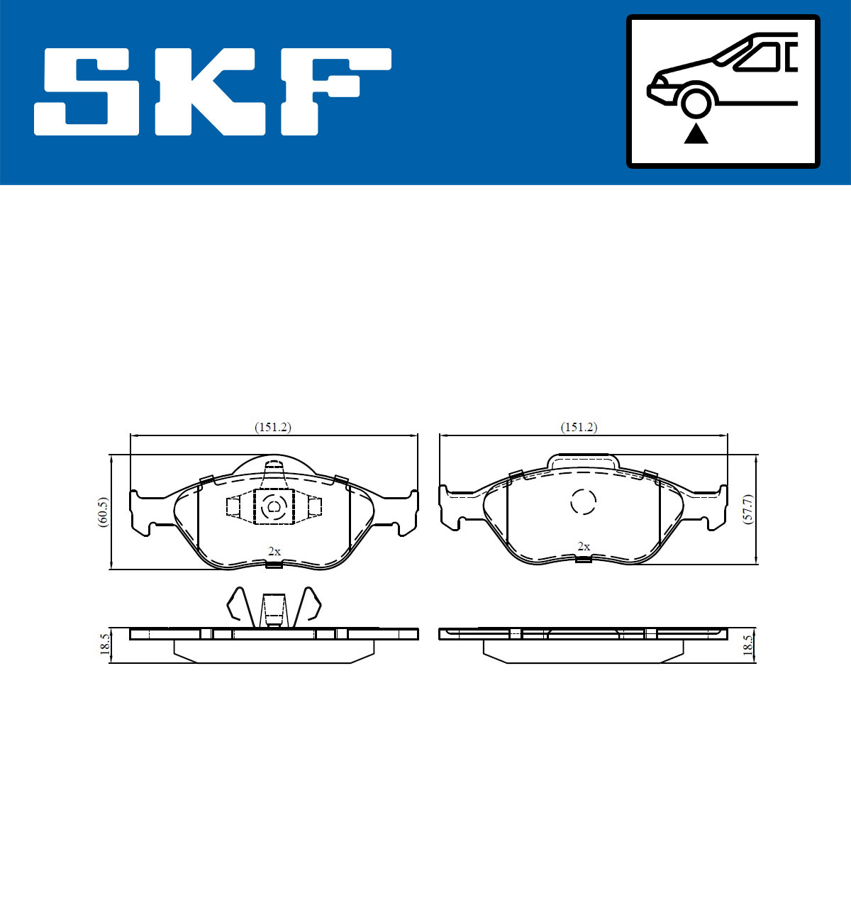 Placute frana SKF VKBP80125