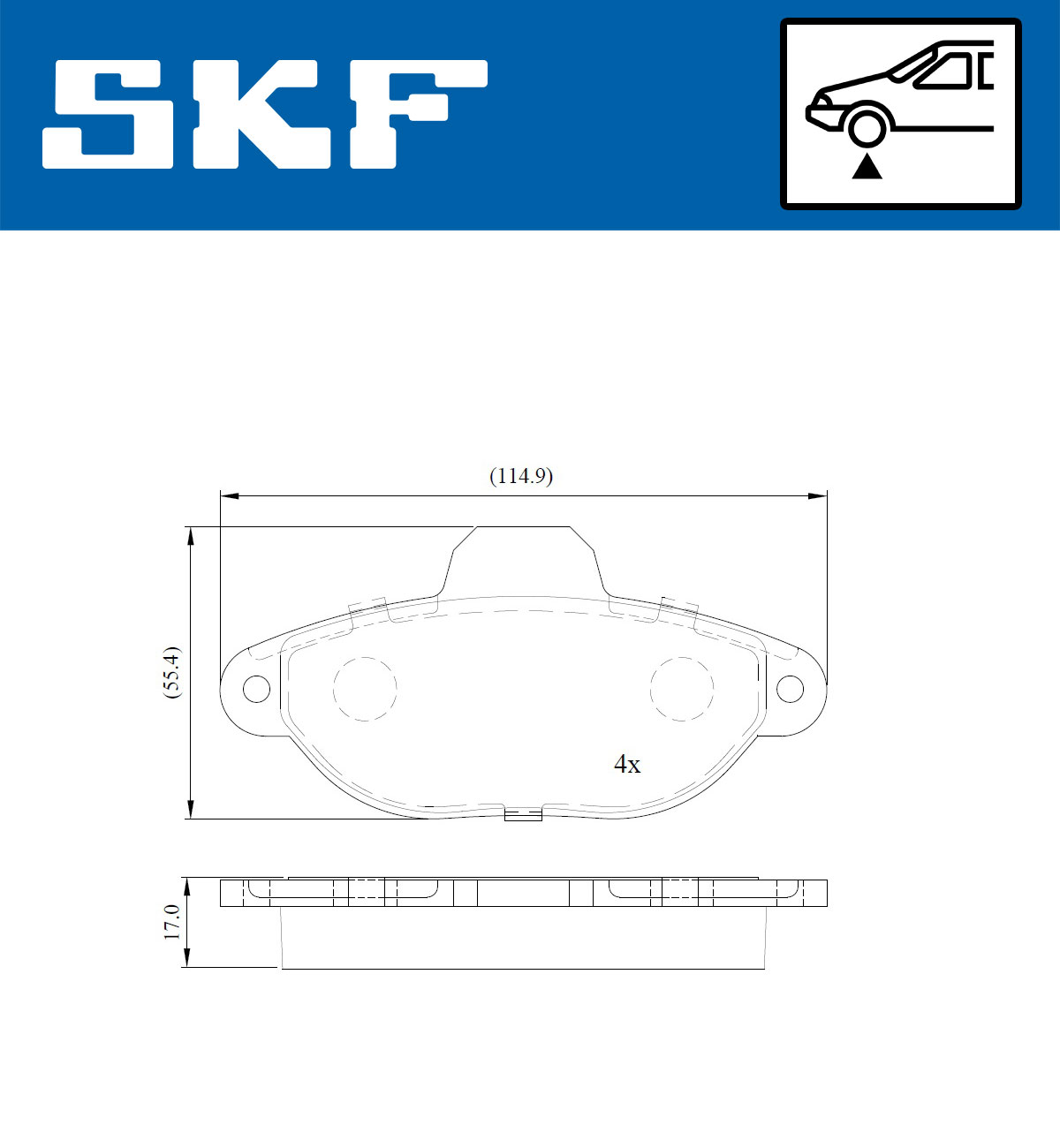 Placute frana SKF VKBP80162E