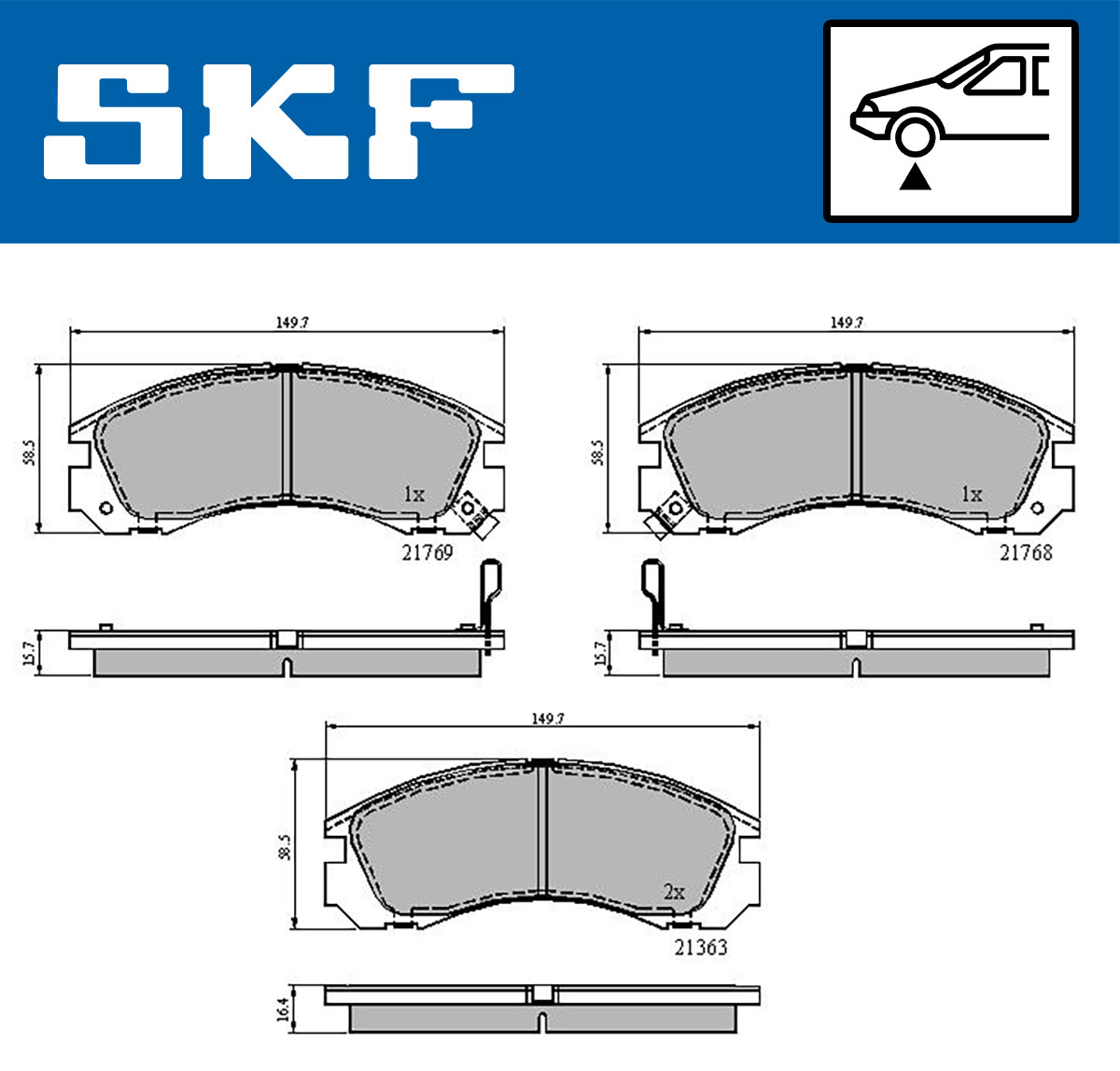 Placute frana SKF VKBP80230A