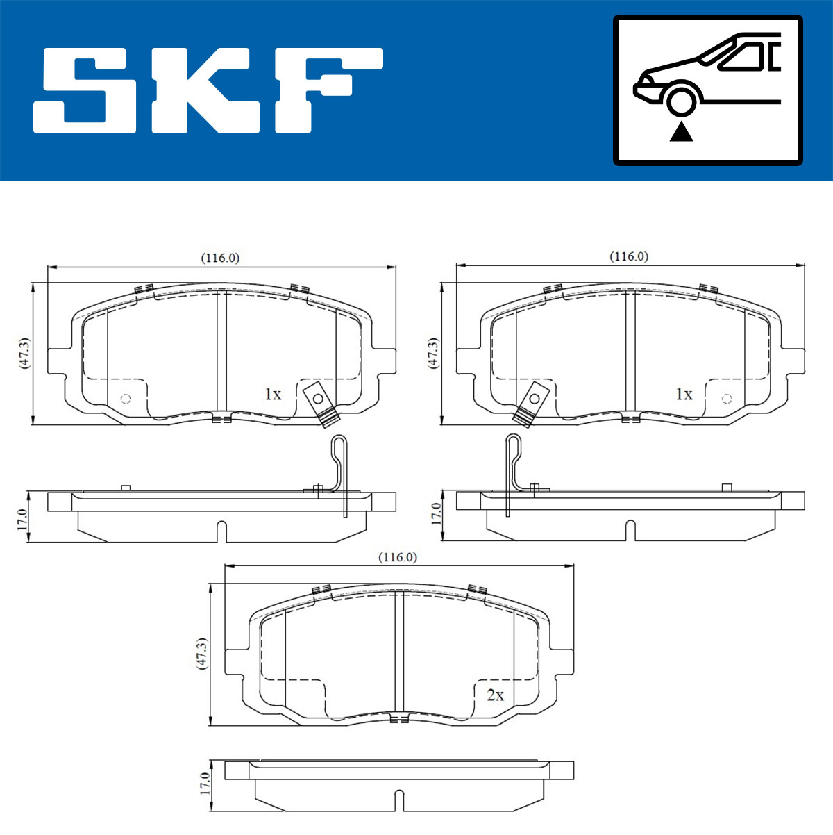 Placute frana SKF VKBP80256A