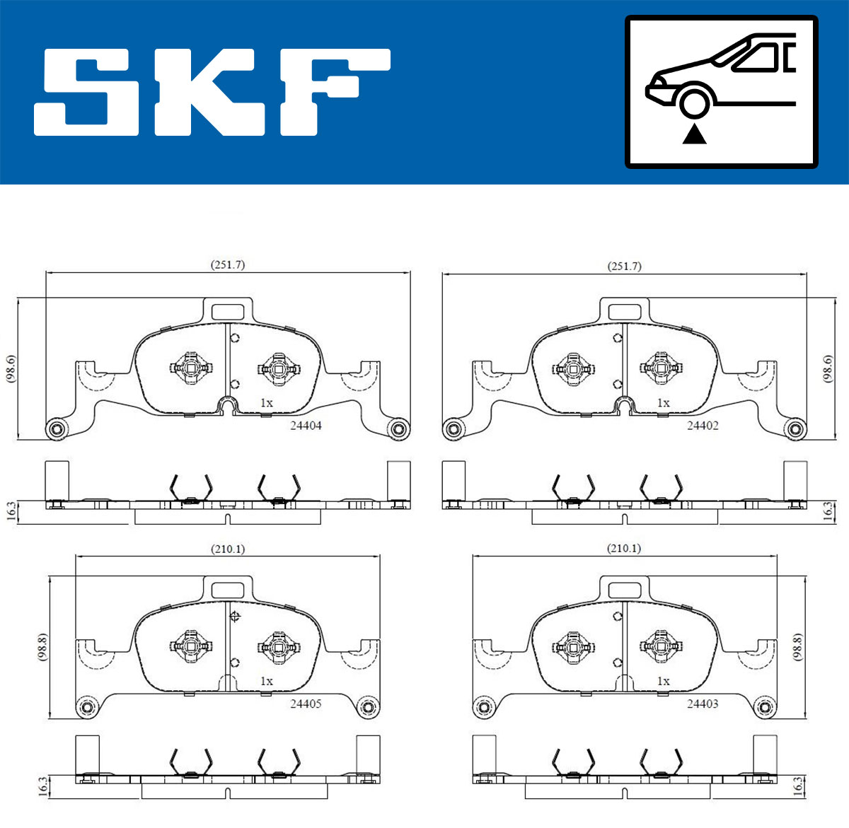 Placute frana SKF VKBP80277
