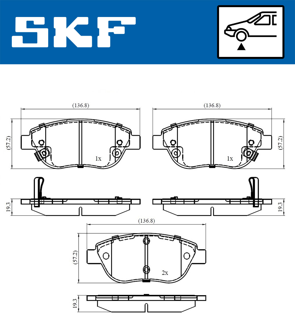 Placute frana SKF VKBP80280A