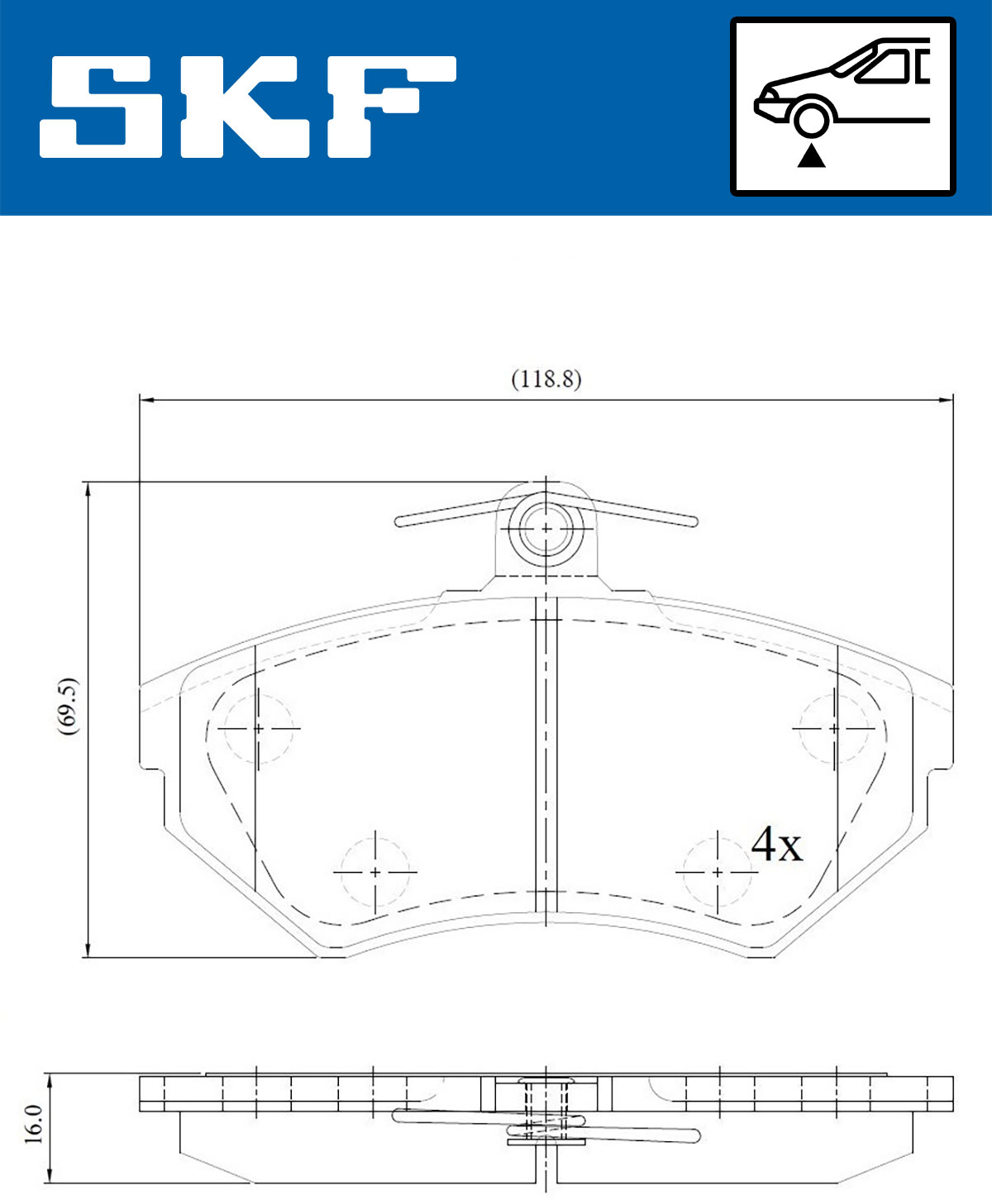 Placute frana SKF VKBP80350