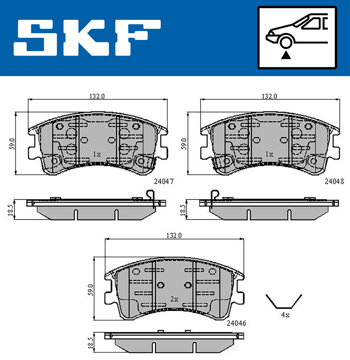 Placute frana SKF VKBP80421A