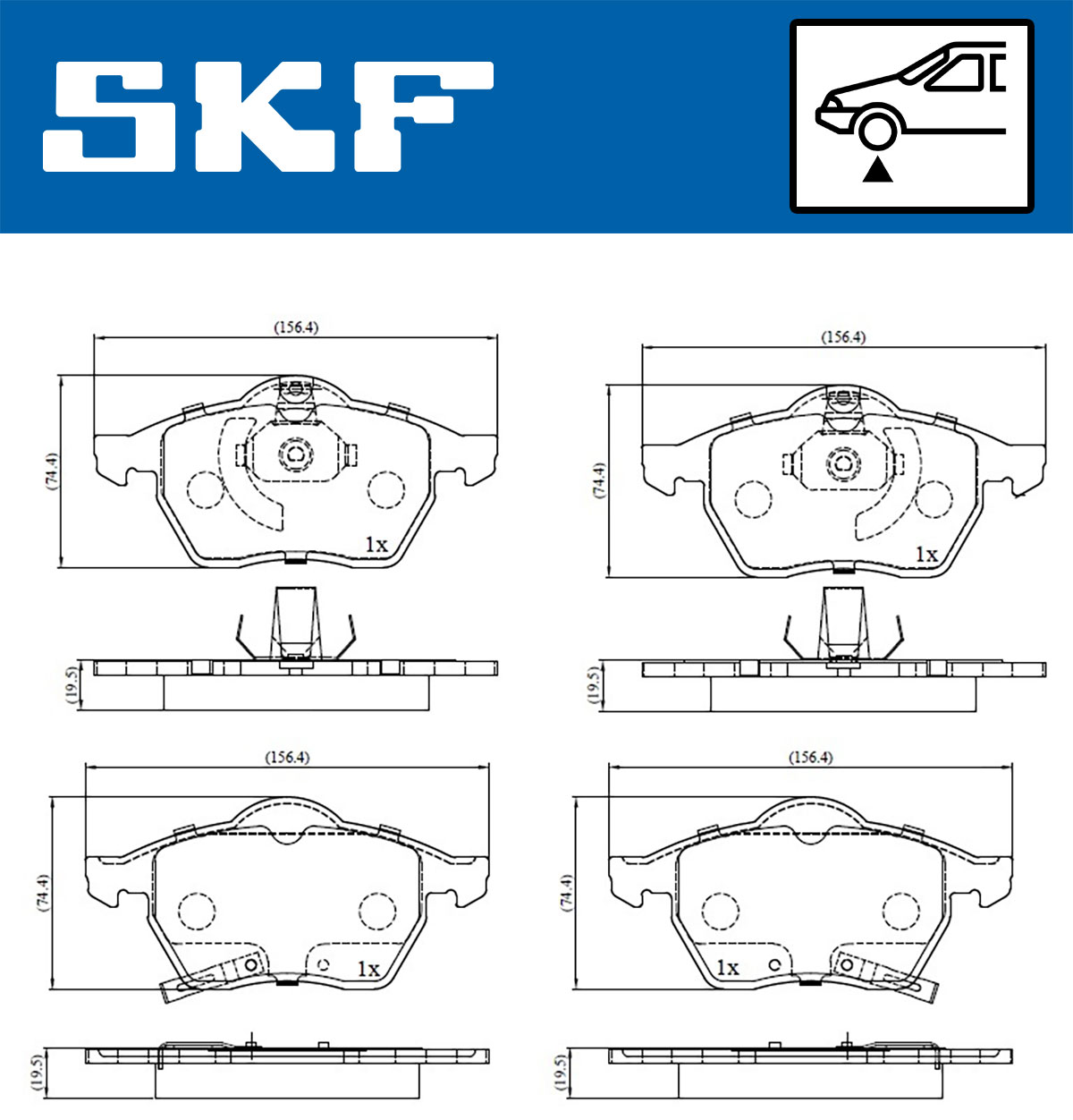 Placute frana SKF VKBP80424A