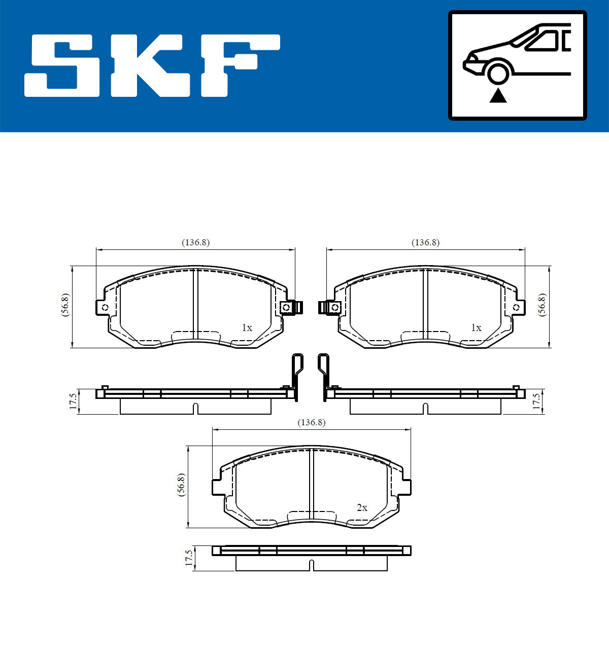 Placute frana SKF VKBP80456A
