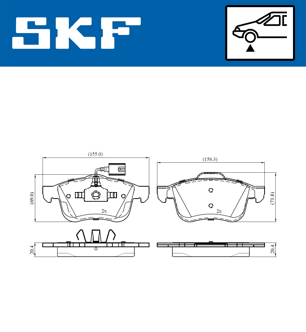 Placute frana SKF VKBP80476E