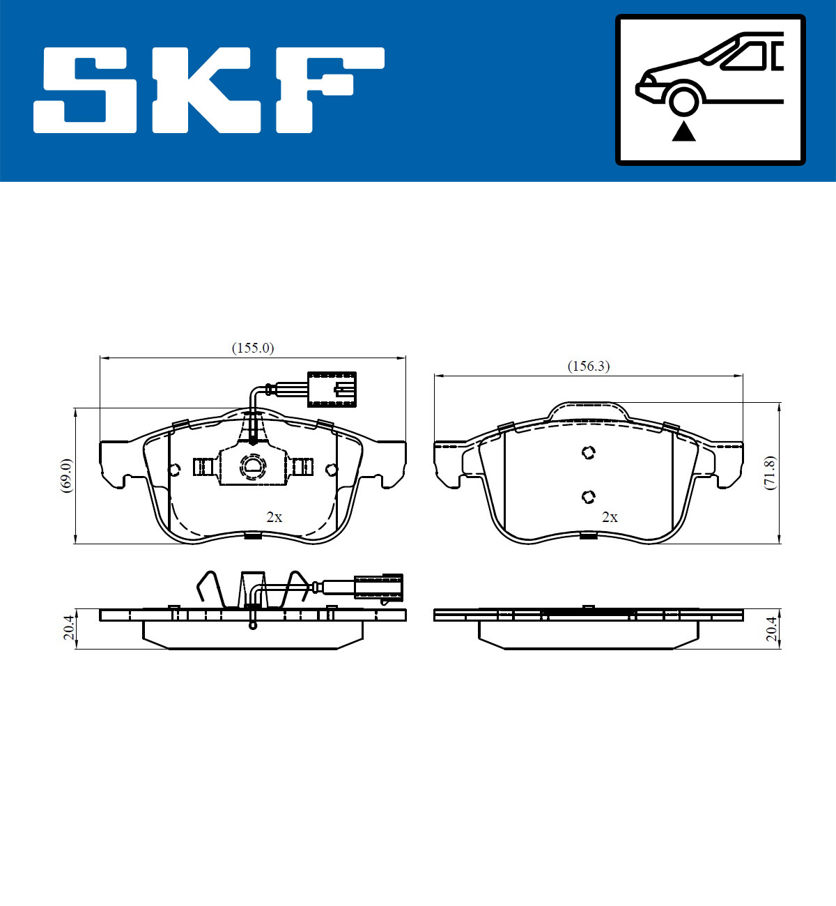 Placute frana SKF VKBP80487E