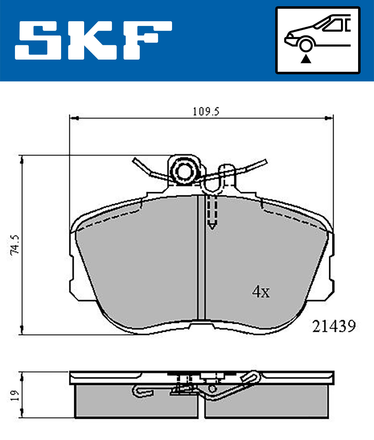 Placute frana SKF VKBP80516
