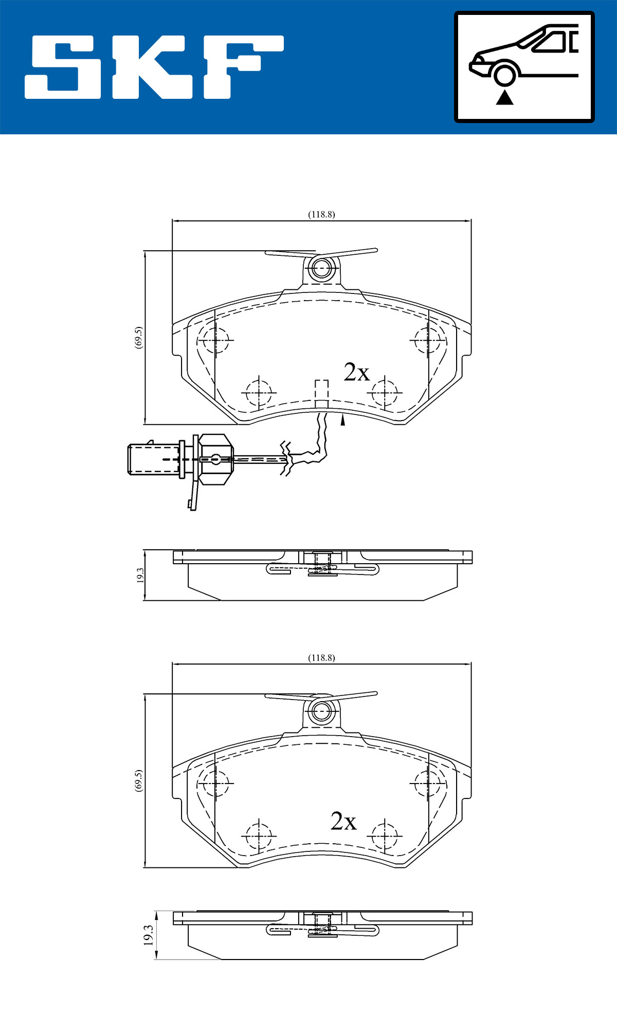 Placute frana SKF VKBP80547E